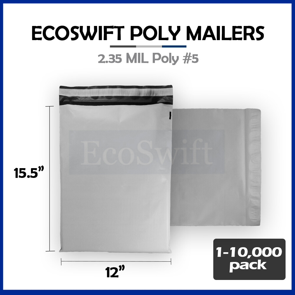 1-10000 12 x 16 “EcoSwift” Poly Mailers Envelopes Plastic Shipping Bags 2.35 MIL