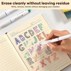 Erasable Gel Pens, 6 Colors Retractable 0.7mm Fine Point Erasable Pens Clicker +