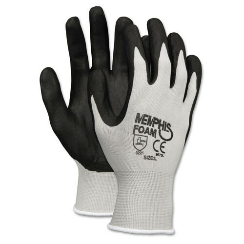 MCR Safety 9673L Economy Foam Nitrile Gloves – Large, Gray/Black (1 Dozen) New