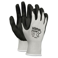 MCR Safety 9673L Economy Foam Nitrile Gloves – Large, Gray/Black (1 Dozen) New