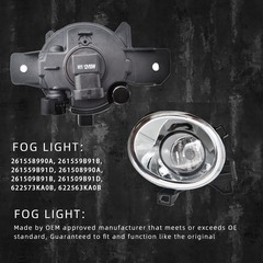 Fog Lights for 2013-2016 Nissan Pathfinder Fog Lights with Halogen Bulbs & Assem