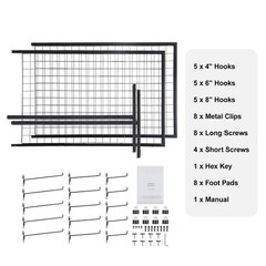 VEVOR 2′ x 5.6′ Grid Wall Panels Tower 2 Packs Wire Gridwall Display Racks