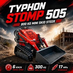 Brand New TYPHON STOMP 505 1,764lbs Skid Steer Loader 13.5hp B&S Gas USA Engine