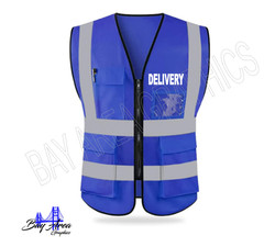 DELIVERY Reflective Safety Vest for Drivers & Couriers – Hi Vis Work Vest S-2XL
