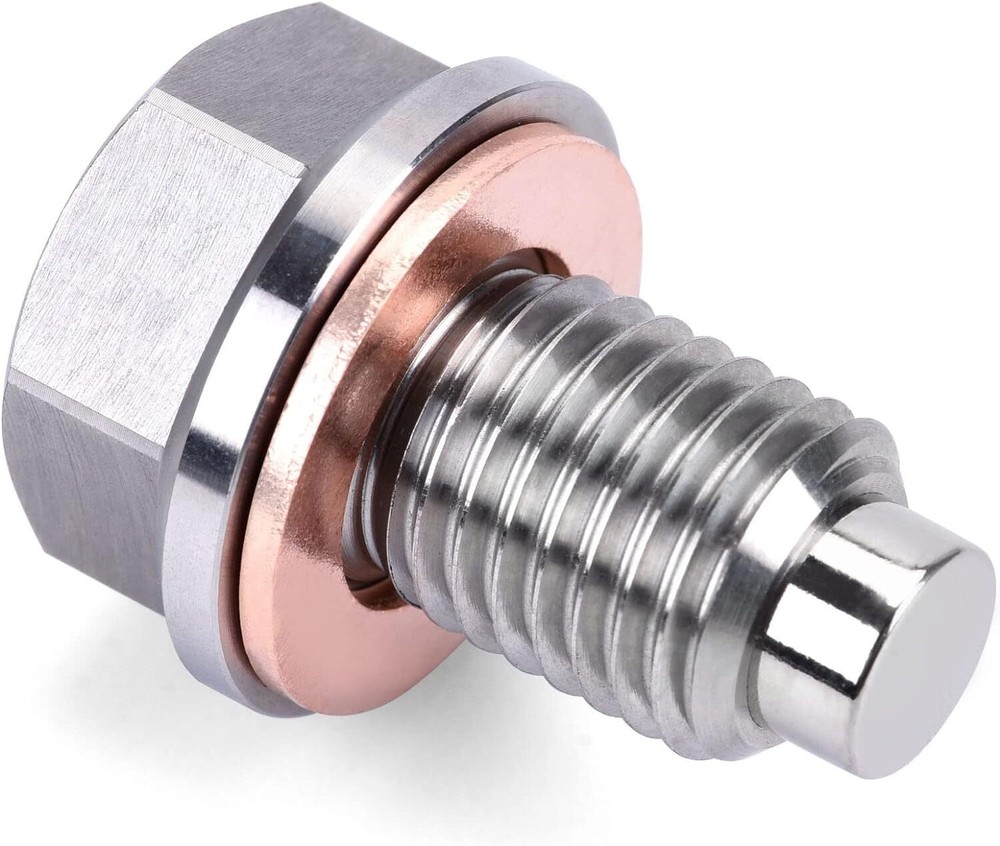 Stainless Steel Engine Neodymium Magnetic Oil Drain Plug with Copper Gasket