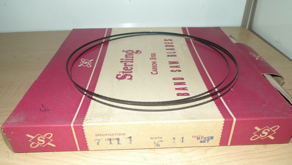 N.O.S. STERLING 95″ (7′-11″) Width 1/8″ Raker Set 14 Point Band Saw Blade