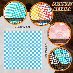 Fuutreo 800 Sheets Checkered Dry Waxed Deli Paper Sheets 12 X12 Inch Food Basket
