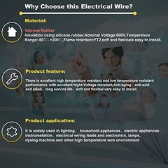 18awg Electronic Wire Kit,Flexible Silicone Wire 6 Color 18 Gauge Hook Up Wire(6
