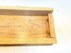 Vintage Desk Organizer Oak Wood Table Book Rack Shelf Country Ship 20.5 x 8 x 2