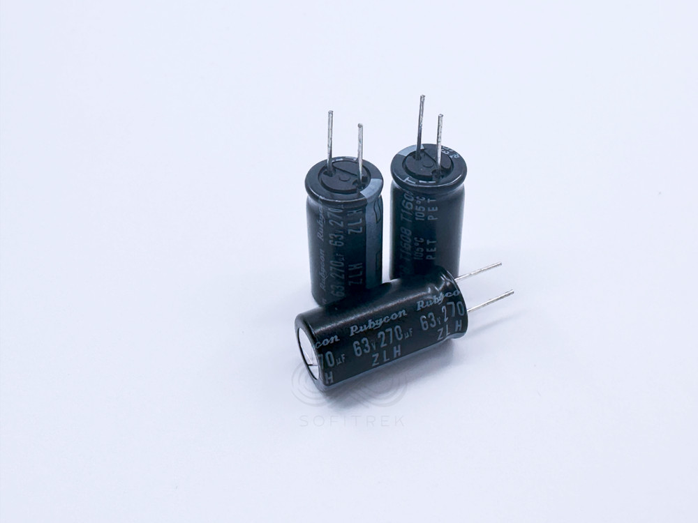 25PCS 63ZLH270MEFC10X20 Rubycon 270uF 63V 10x20mm Capacitor Low Impedance 10kHr