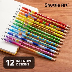 Assorted Colorful Pencils, 180 Pack Kids Pencil Bulk with 12 Designs, #2 HB, …
