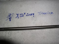 3/8″ TITANIUM ROUND ROD BAR 6 AL-4VELI 1 pc. 12″LONG MEDICAL GRADE 23