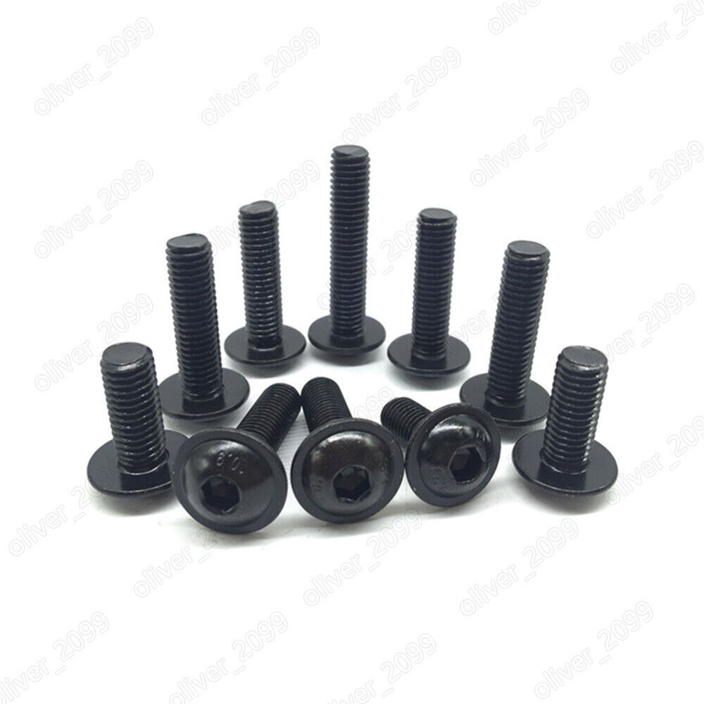 M3 M4 M5 M6 M8 M10 Black Steel Hex Socket Bolt Button Flanged Washer Head Screws
