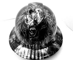 Hard Hat custom hydro dipped , OSHA approved FULL BRIM , IRON MAIDEN EDDIE NEW