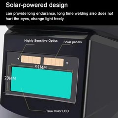 New Welding Helmet Solar Powered Auto Darkening – Large View, True Colors