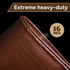 Tarp 5x7ft Heavy Duty Waterproof 16 Mil Tarps,UV-Resistant,Tear-Proof,Black&B…