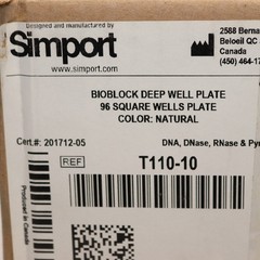 (24-Pk) Simport Scientific Bioblock Deep Well Plate Case T110-10