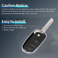 Replacement Keyless Entry Remote Fob Case for 2011-2016 VW Tiguan Golf Passat Je