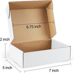 Shipping Boxes 7X5X2 Inches White Small Mailing Boxes 25 Pack Cardboard Corrugat