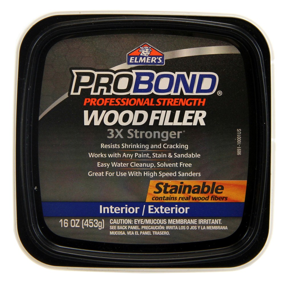 Elmer’s P9891 Paintable, Stainable Wood Filler, 1 pt Tub