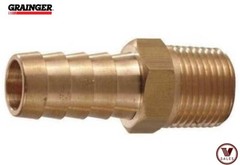 FACTORY NEW! GRAINGER 6AFG9 Brass Straight Fitting 1/2″ Barb x 1/4″ Male NPT