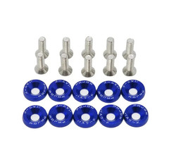 10pcs M6 Aluminum Fender Washer & Bolt Set for Bumper Engine License Plate – NEW