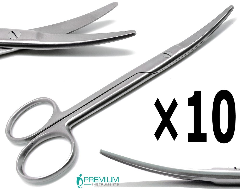 10 Pcs Surgical Veterinary Metzenbaum Scissors Curved 6″ Premium Instruments