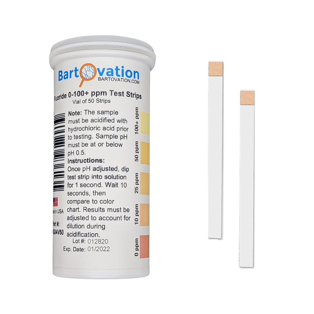 Fluoride Test Strips 0-100+ ppm READ DESCRIPTION [Vial of 50 Strips]
