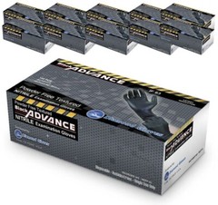 Advance IF63 Nitrile Exam Exam Gloves Thick 6 Mil Black Gloves 1000 S/M/L/XL/XXL