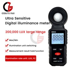 Light Meter Digital Illuminance Meter Luxmeter Luminometer Photometer 200000Lux