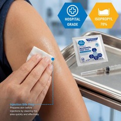 MED PRIDE Sterile Alcohol Prep Pads, 70% 200 Count (Pack of 1), White