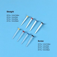 Dental Fiber Post Kit Screw Straight Post Quartz Glass Thread 1.2 1.4 1.6 1.8mm