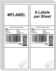8.5×11 Shipping Label Sheets 6 UP 150 Labels Permanent Adhesive Laser Inkjet