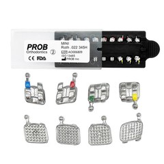 5PKS PROB Dental Orthodontic Metal Brackets Monoblock MIM MBT/ROTH 022/018 345H