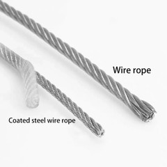 304 Stainless Steel 7*7 & 7*19 Clear PVC Plastic Coated Wire Rope Dia 0.6mm~12mm