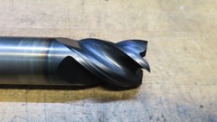 Hanita 4VP5S carbide 4fl endmill 1-1/8″ LOC REGROUND to 25.15mm and recoated