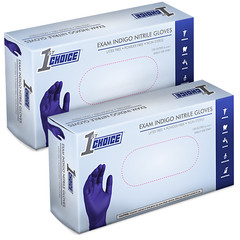 1st Choice Indigo Nitrile Disposable Exam/Medical Gloves 3 Mil, Latex-Free, 200