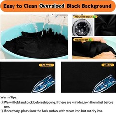 Black Backdrop, 10×20 ft Large Photo Backdrop Curtain for ft,