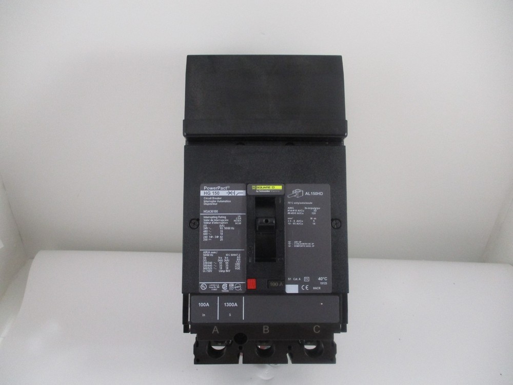 Square D HGA36100 Circuit Breaker I-line 100 Amp 3 Pole 600 Volt 35k@480V