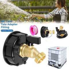 275-330 Gallon IBC Tote Water Tank Adapter 2″ Brass Fittings Valve Connector US
