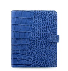 Filofax A5 Size Classic Croc Organiser Planner Notebook Indigo Leather-026009 #B
