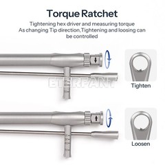 ENTERFANT Dental Implant Torque Wrench Ratchet Stainless Steel Universal 0-70Ncm