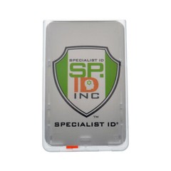 2 Pack -Rigid Hard Plastic Vertical Badge Holder- Slide Out Tab by Specialist ID