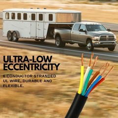 6 Way Trailer Wire Heavy Duty 14 AWG/Gauge CCA 6 Conductor Wire RV Trailer Tow