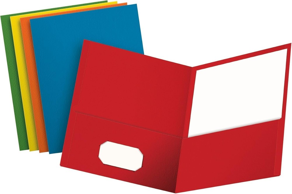Oxford Two Pocket Folders 25 Count Assorted Colors Letter Size New 57513EE