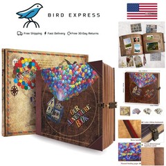 Adventure Book Vintage Travel Photo Album Scrapbook with Large Capacity