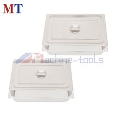 2-Pack Full Size Hotel Steam Table Pan with Lid 4 Inch Deep Stainless