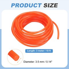 PU Transmission Belt, 3.5mm Dia 10ft (3 Meters) Length (Smooth Surface, Orange)