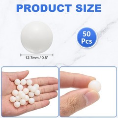 50-Pack Nylon Solid Plastic Balls, 0.5In(12.7mm) Precision Bearing Ball