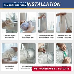LOVIGA Portable Air Conditioner Window Vent Kit, 100% Sealing Portable AC Window